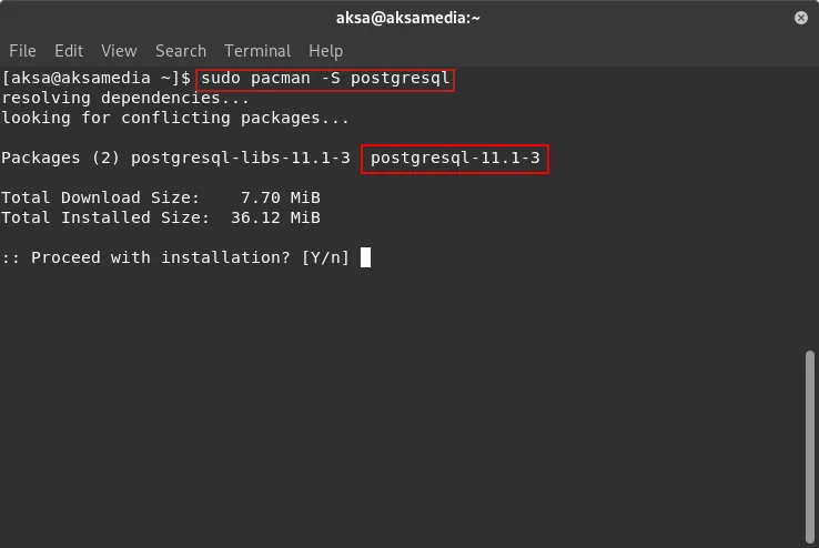 Cara Install PostgreSQL 11 di Arch Linux